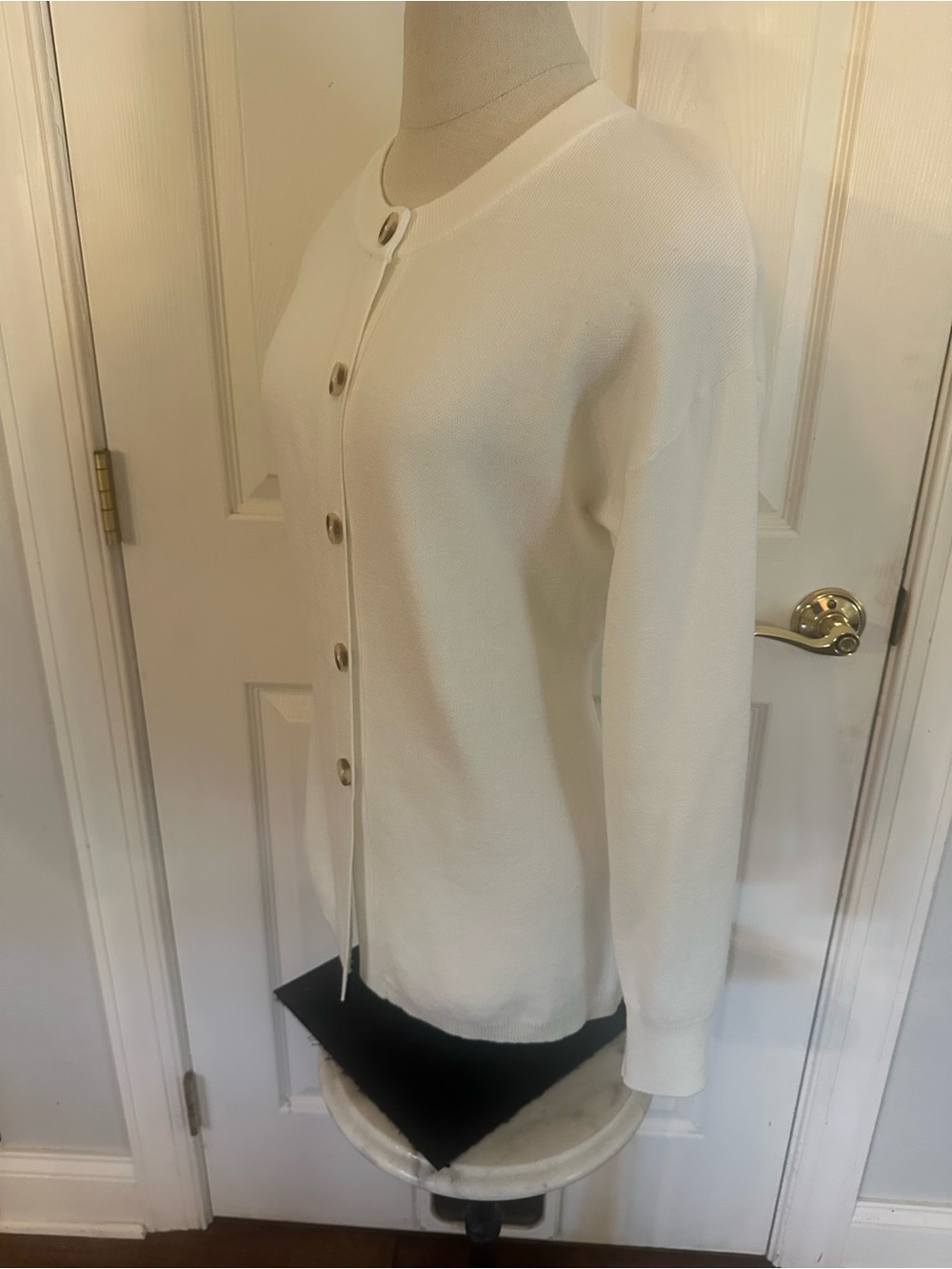 Future Collective Cream Button-Front Knit Cardigan NWOT